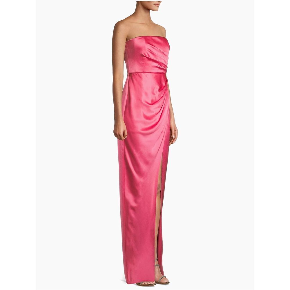 Sau Lee Priyanka Strapless Satin Gown US 4 $495 - Picture 2 of 11
